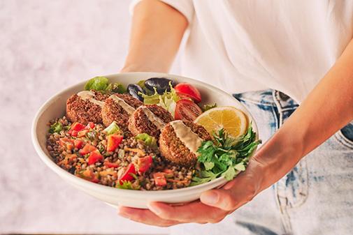 Falafel & Buckwheat Tabbouleh One Bowl